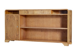 Elm Mid 20th Century Scandinavian Low Open Bookcase — thumbnail 1