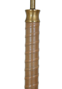 Swedish Mid Century Brass and Leather Table Lamp by Borens — thumbnail 2