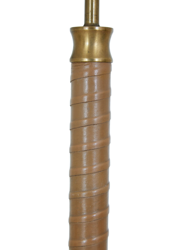 Swedish Mid Century Brass and Leather Table Lamp by Borens — image 2