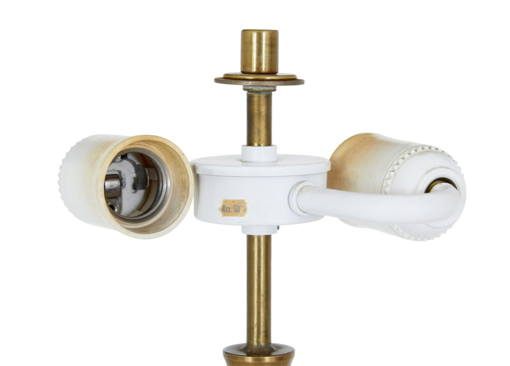 Swedish Mid Century Brass and Leather Table Lamp by Borens — image 4