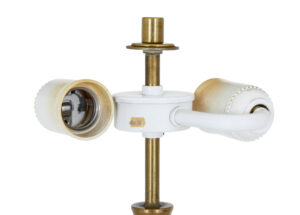 Swedish Mid Century Brass and Leather Table Lamp by Borens — thumbnail 4