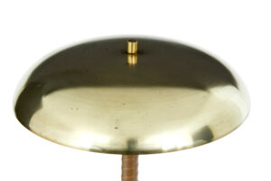 Swedish Mid Century Brass and Leather Table Lamp by Borens — thumbnail 8