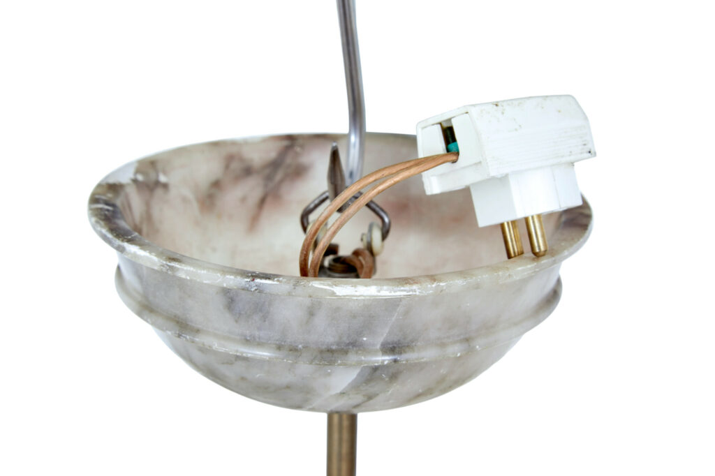 1930's Carved Alabaster Ceiling Light — image 6