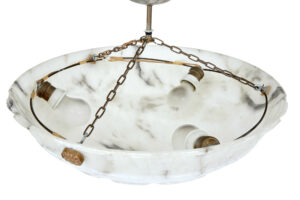 1930's Carved Alabaster Ceiling Light — thumbnail 7