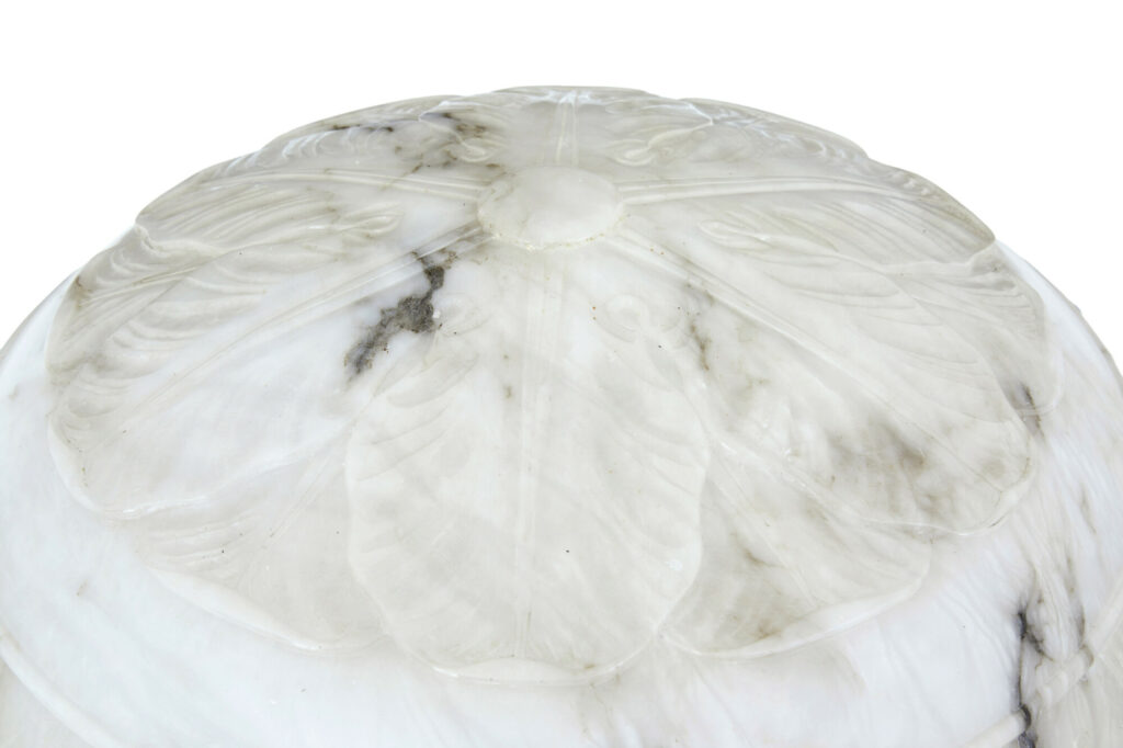 1930's Carved Alabaster Ceiling Light — image 3