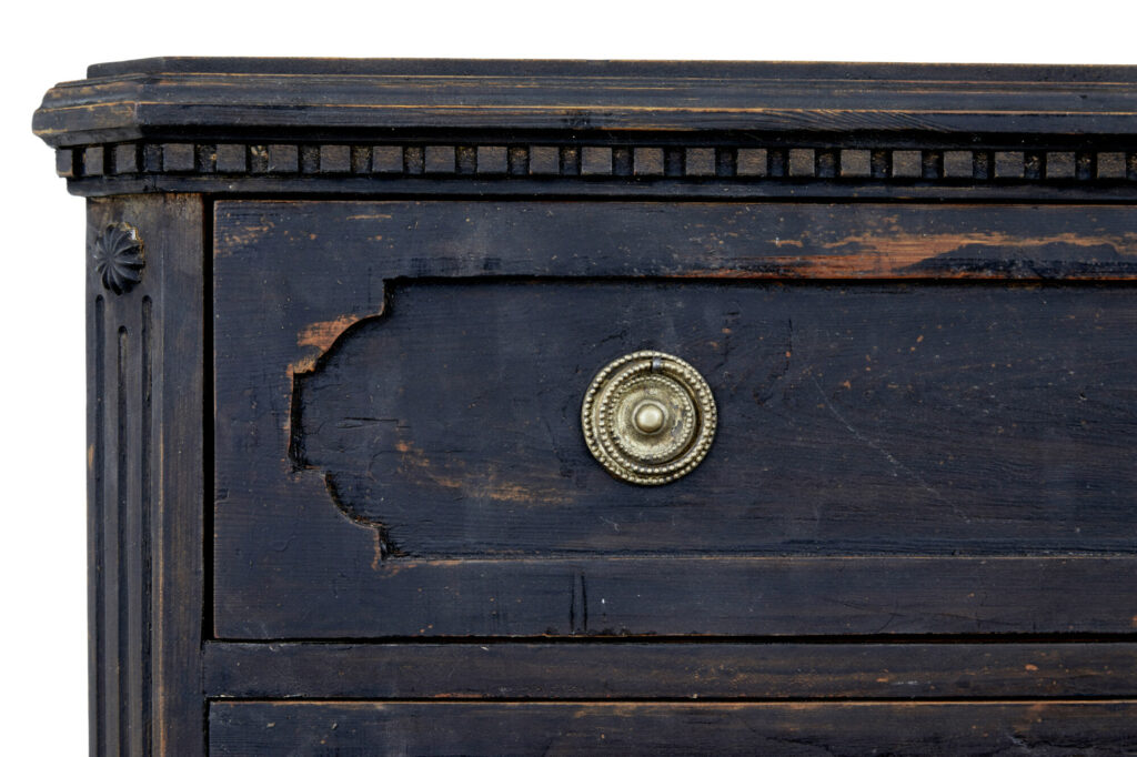 Pair of 19th Century Black Painted Chest of Drawers — image 4