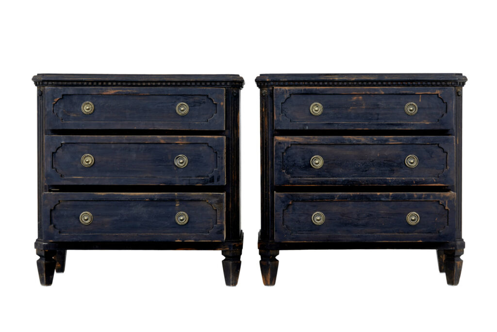 Pair of 19th Century Black Painted Chest of Drawers — image 8