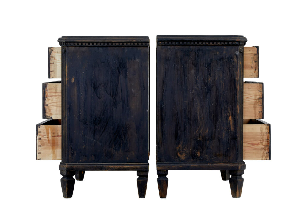 Pair of 19th Century Black Painted Chest of Drawers — image 7
