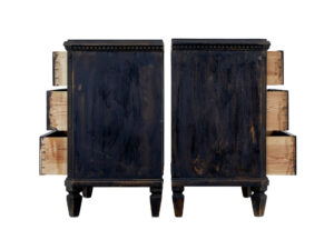Pair of 19th Century Black Painted Chest of Drawers — thumbnail 7