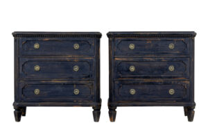 Pair of 19th Century Black Painted Chest of Drawers — thumbnail 1