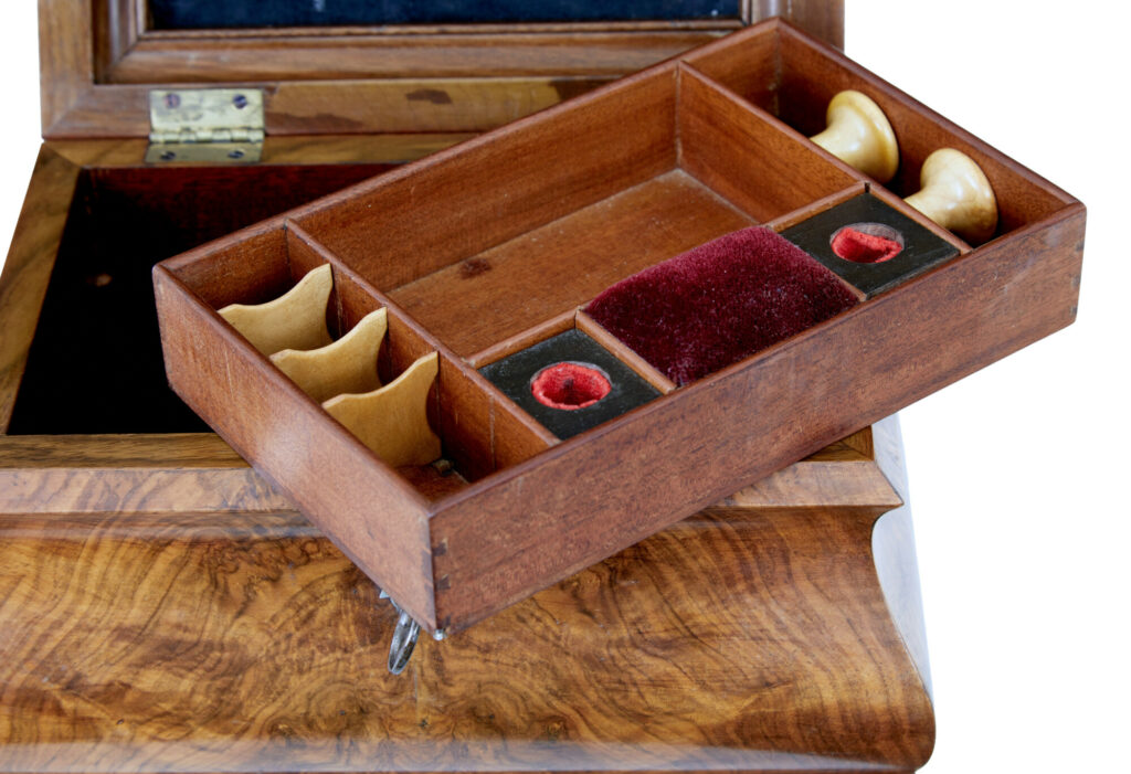 19th Century Burr Walnut Sewing Box — image 2