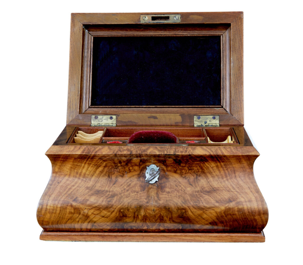 19th Century Burr Walnut Sewing Box — image 7