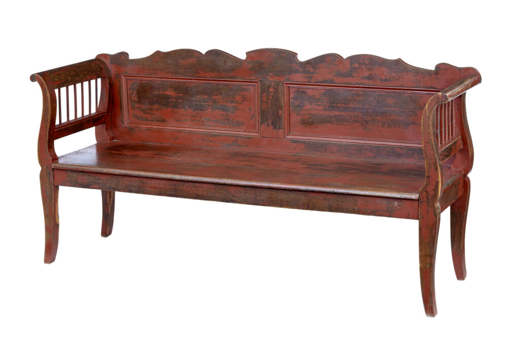 Oak 19th Century Painted Swedish Bench