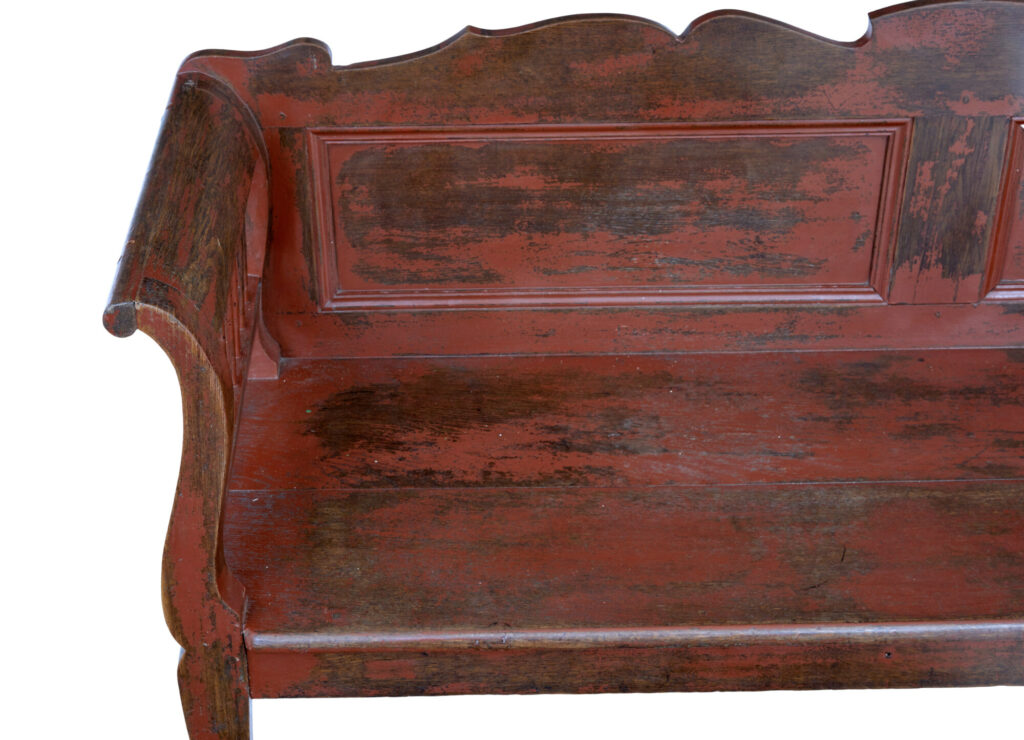 Oak 19th Century Painted Swedish Bench — image 3