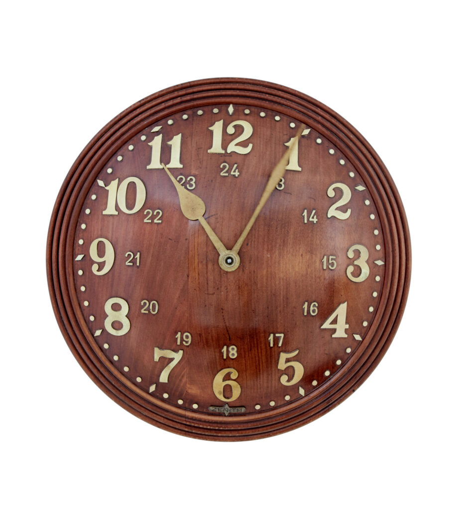 Zenith Art Deco Oak Wall Clock — image 1