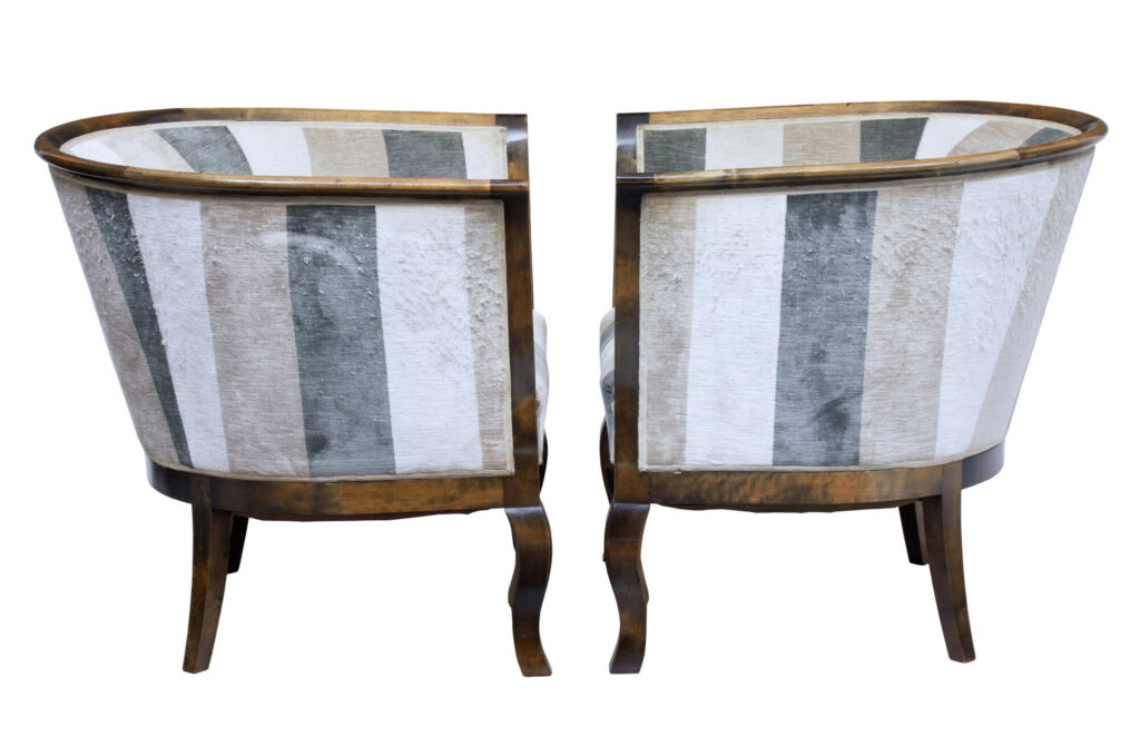 Mid-20th Century Scandinavian Birch Club Armchairs — image 4