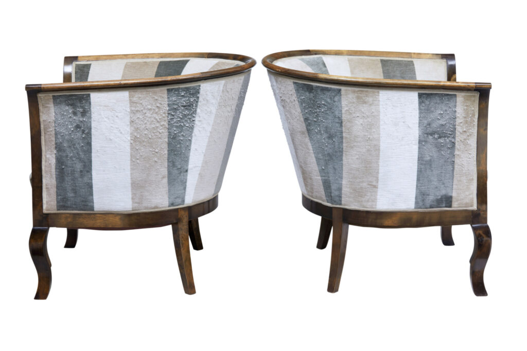 Mid-20th Century Scandinavian Birch Club Armchairs — image 6
