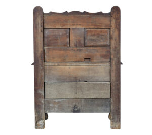 French 18th Century Small Inlaid Chestnut Settle — thumbnail 8