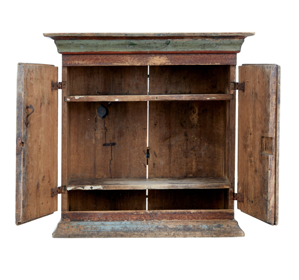 Early 19th Century Swedish Folk Art Painted Cupboard — image 5
