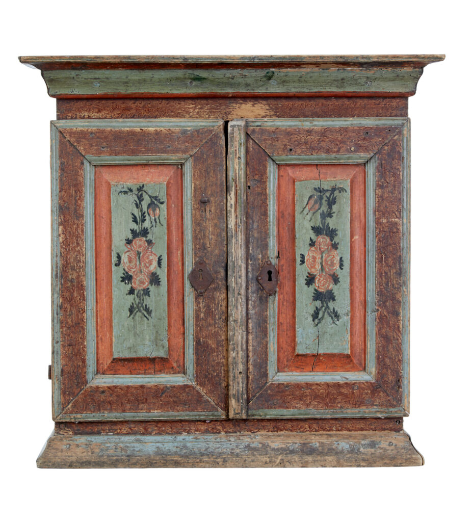 Early 19th Century Swedish Folk Art Painted Cupboard — image 6