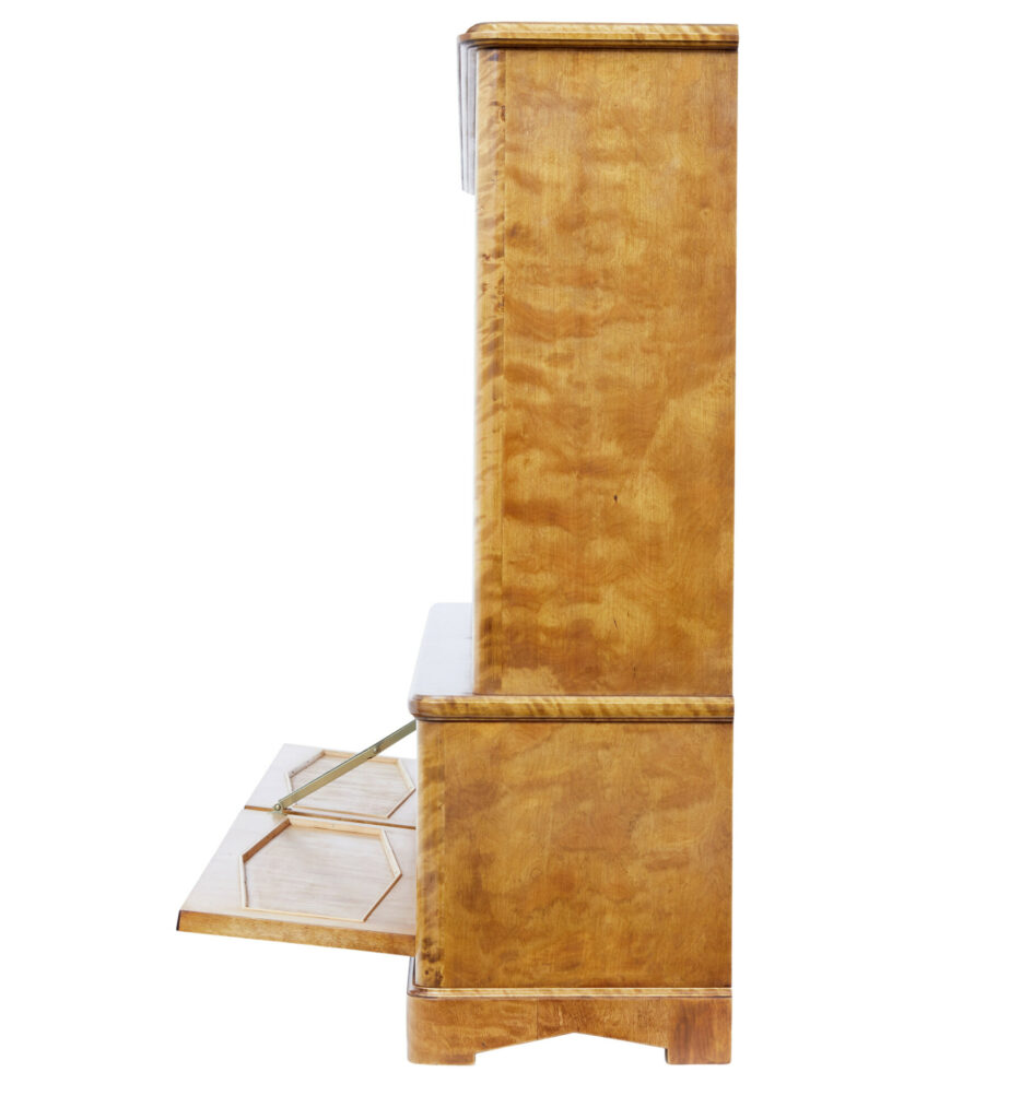 Large Open Swedish Art Deco Birch Bookcase — image 6
