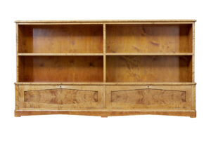 Large Open Swedish Art Deco Birch Bookcase — thumbnail 9