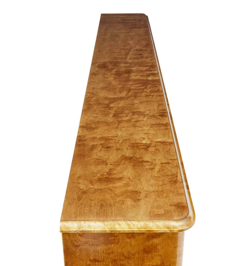 Large Open Swedish Art Deco Birch Bookcase — image 5