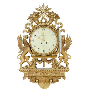 Gilt 19th Century Swedish Made Wall Clock — thumbnail 1