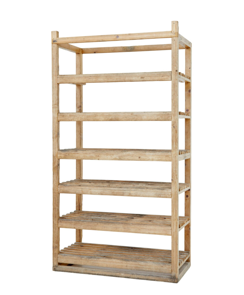 Early 20th Century Rustic Pine Storage Rack