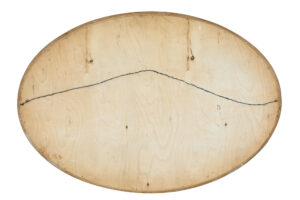 Swedish Art Deco Birch Oval Mirror — thumbnail 2