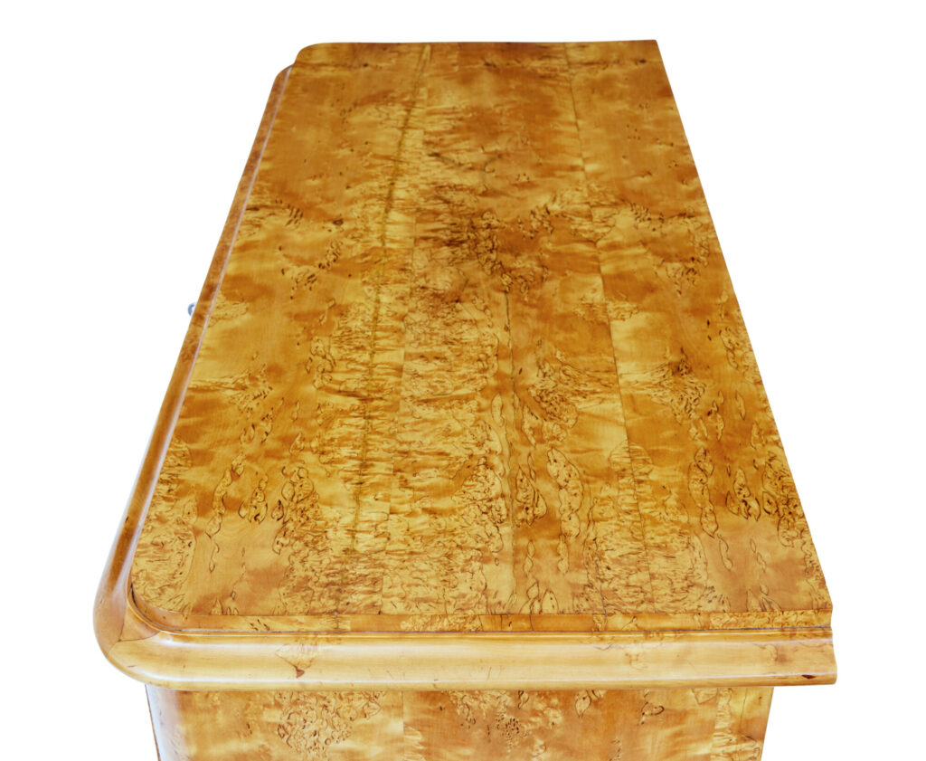Swedish 19th Century Burr Birch Secretaire Chest — image 2