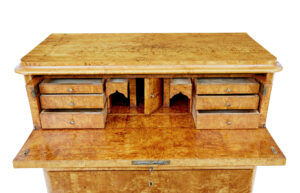 Swedish 19th Century Burr Birch Secretaire Chest — thumbnail 4