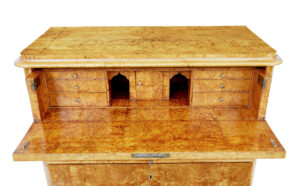 Swedish 19th Century Burr Birch Secretaire Chest — thumbnail 5