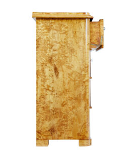 Swedish 19th Century Burr Birch Secretaire Chest — thumbnail 6