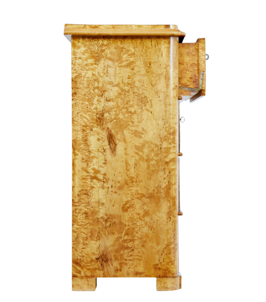 Swedish 19th Century Burr Birch Secretaire Chest — image 6