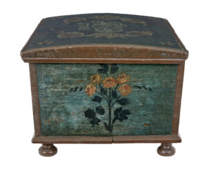 Swedish 18th Century Hand Painted Oak Box — thumbnail 7