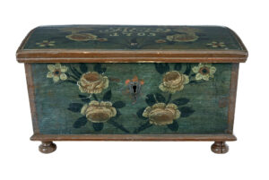 Swedish 18th Century Hand Painted Oak Box — thumbnail 1