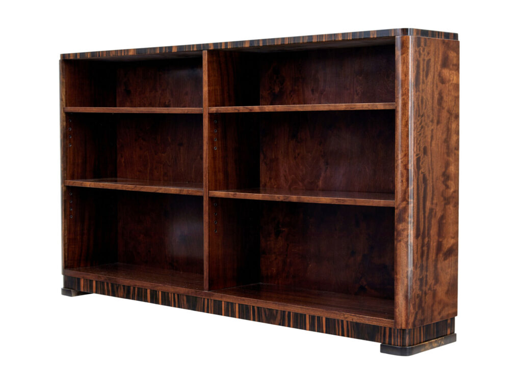 Swedish Art Deco Dark Birch Open Bookcase