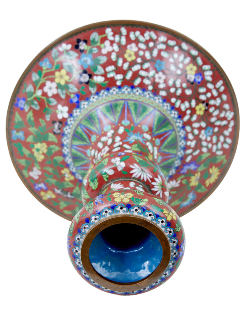 Early 20th Century Cloisonne Enamel Vase — image 3