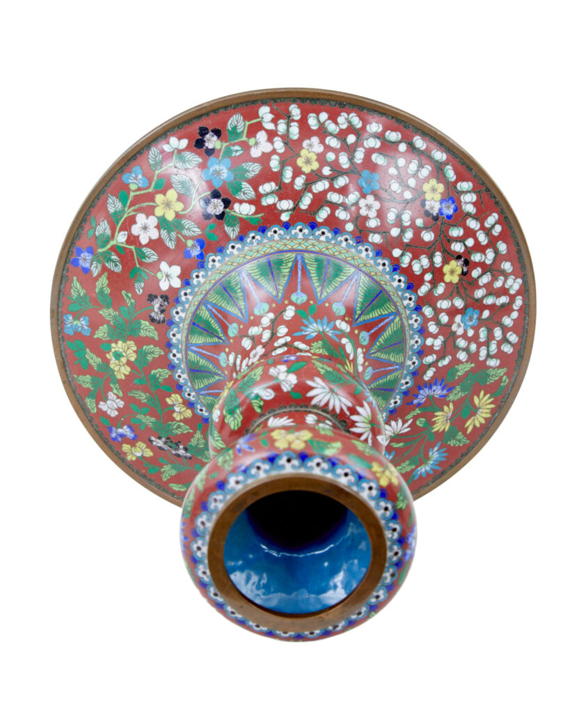 Early 20th Century Cloisonne Enamel Vase — image 4