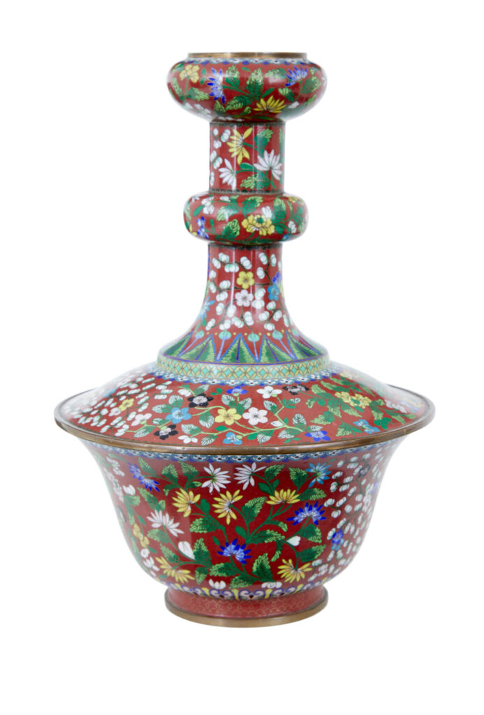 Early 20th Century Cloisonne Enamel Vase — image 6