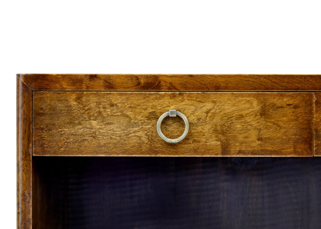 Mid 20th Century Dark Birch Low Open Bookcase — image 4
