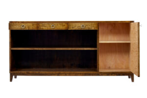 Mid 20th Century Dark Birch Low Open Bookcase — thumbnail 8