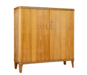 Mid 20th Century Swedish Elm and Birch Cabinet — thumbnail 1