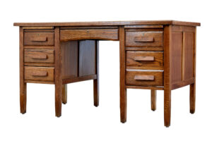 English Mid 20th Century Oak Desk — thumbnail 6