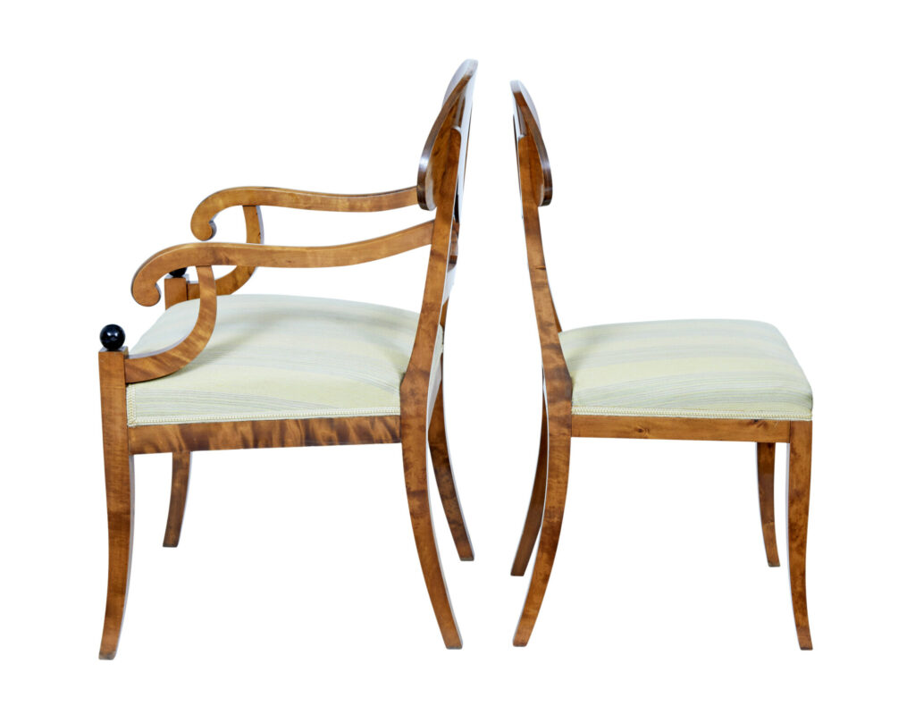Set of 6 Empire Revival Birch Dining Chairs — image 7