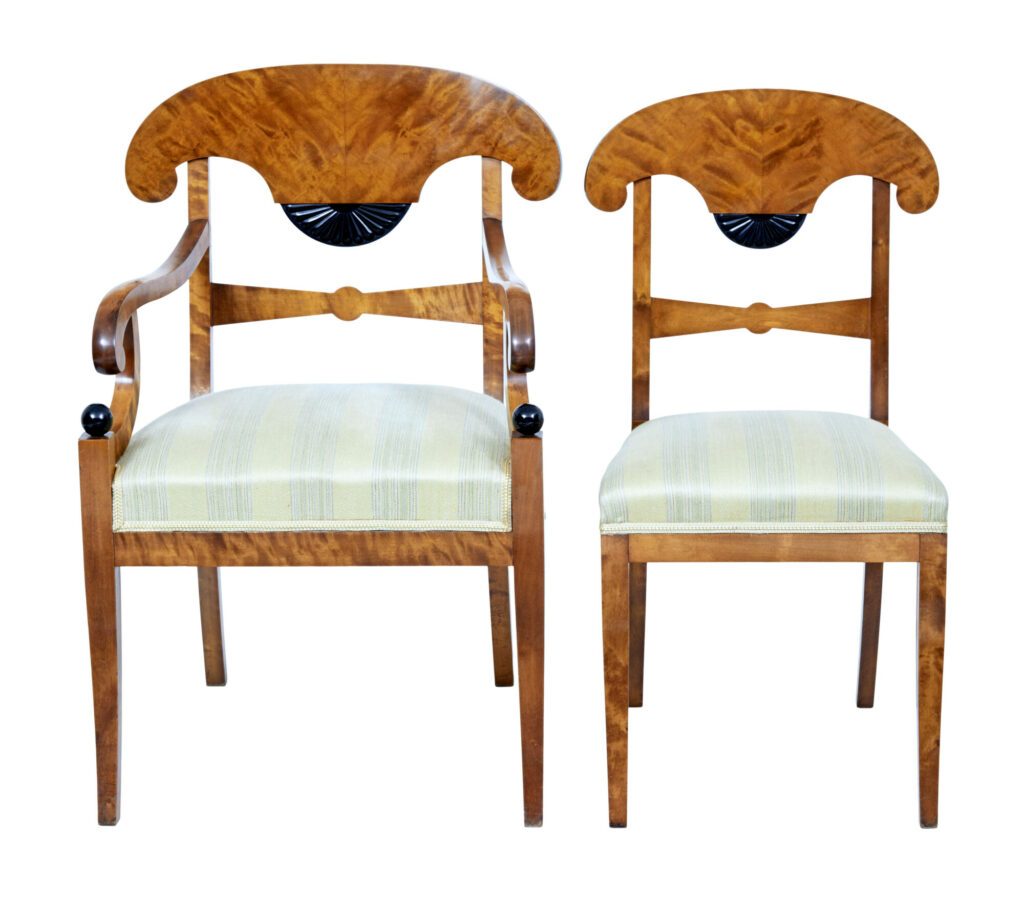 Set of 6 Empire Revival Birch Dining Chairs — image 8
