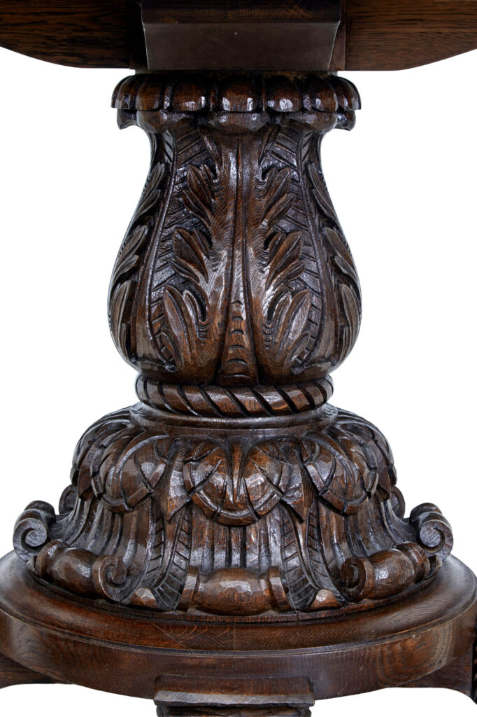 20th Century Baroque Influenced Oak Center Table — image 2