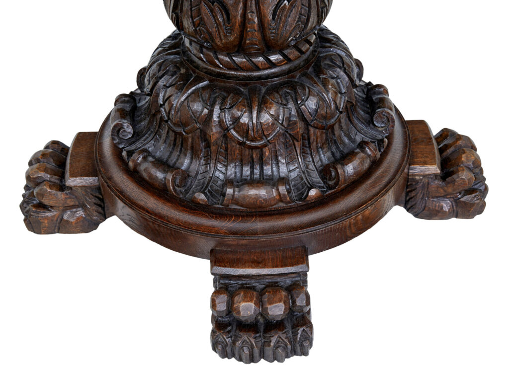 20th Century Baroque Influenced Oak Center Table — image 3