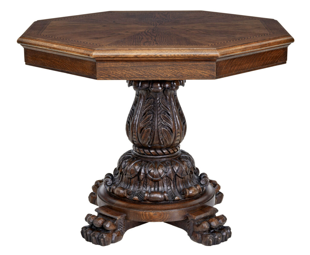 20th Century Baroque Influenced Oak Center Table